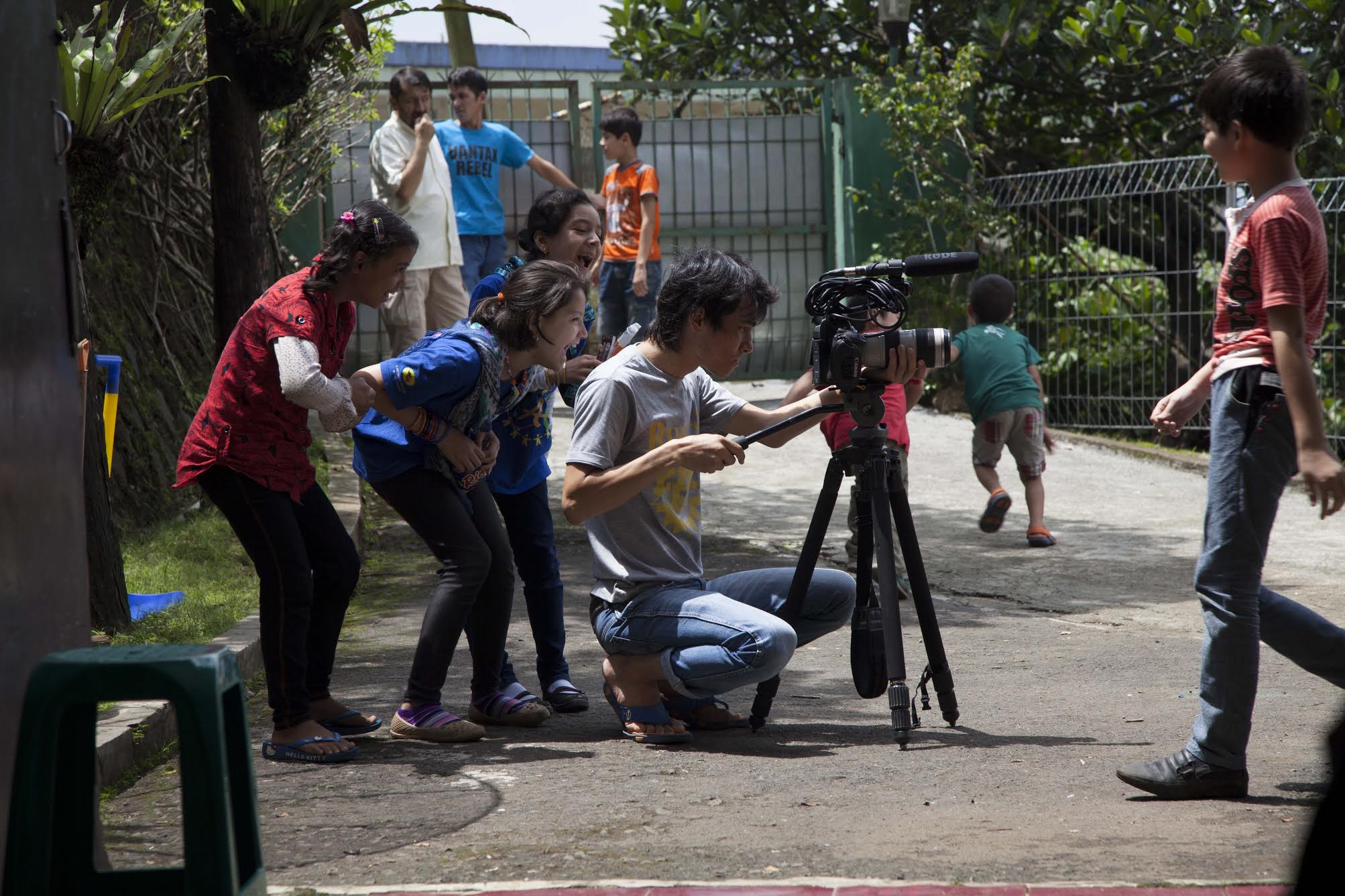 Filming for the Cisarua Refugee Learning Centre 